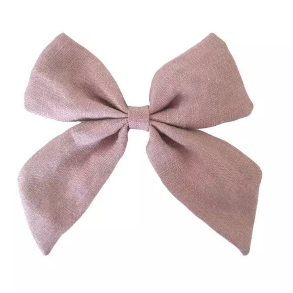 New Set of 4 Linen Bow Clips - Picture 3 of 8